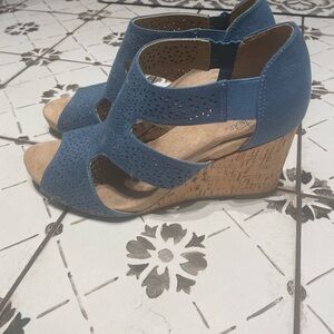 Life Stride Blue Perforated Wedges